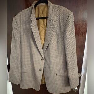 Antonio Baldan Classic Tan Checkered Men's Blazer. Size 44R.